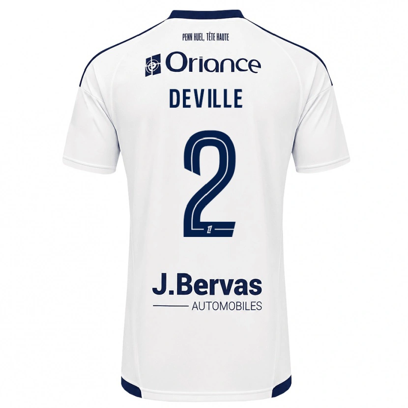 Danxen Børn Lilian Deville #2 Marinehvid Udebane Spillertrøjer 2026/27 Trøje T-Shirt