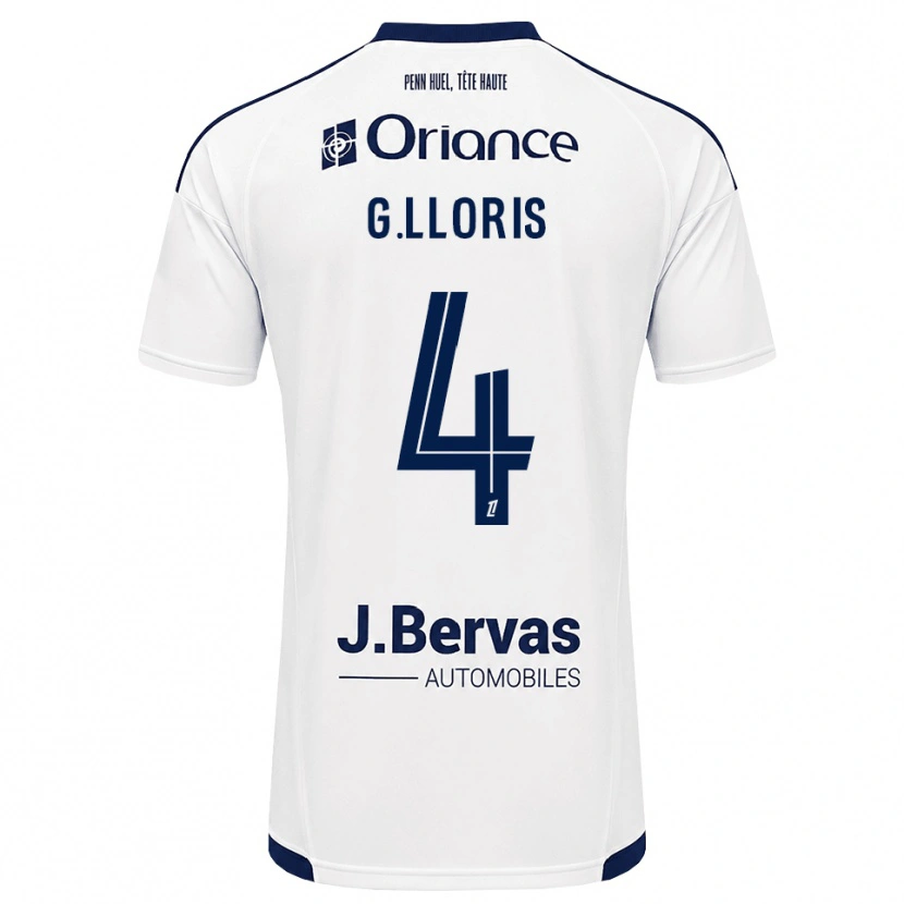 Danxen Børn Gautier Lloris #4 Marinehvid Udebane Spillertrøjer 2026/27 Trøje T-Shirt