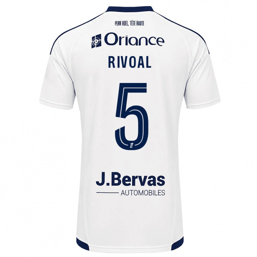 Danxen Børn Paul Rivoal #5 Marinehvid Udebane Spillertrøjer 2026/27 Trøje T-Shirt
