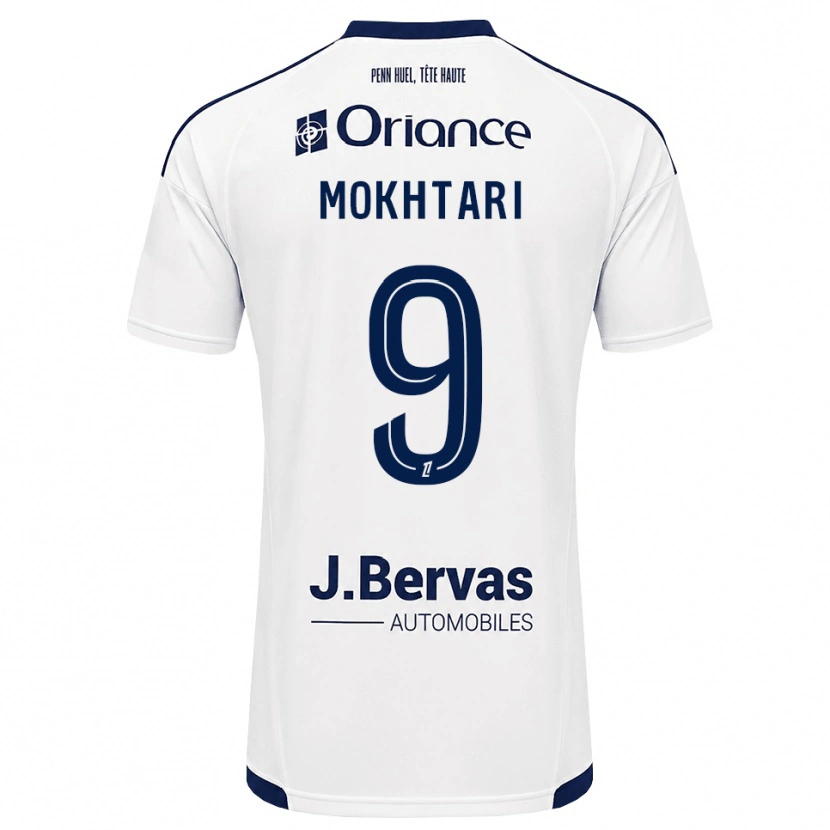 Danxen Børn Noa Mokhtari #9 Marinehvid Udebane Spillertrøjer 2026/27 Trøje T-Shirt