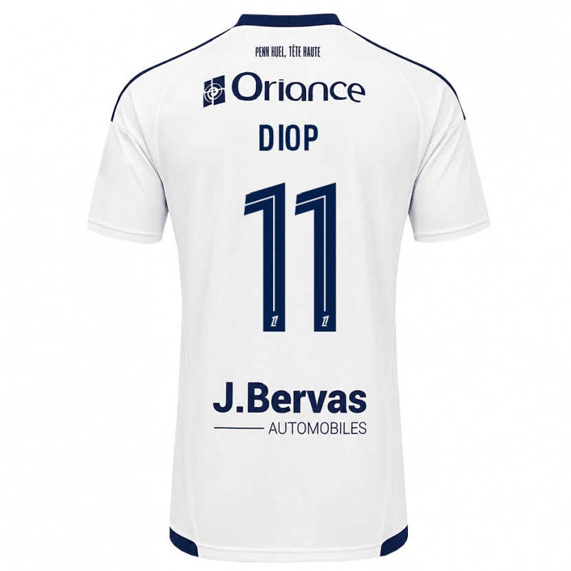 Danxen Børn Samba Diop #11 Marinehvid Udebane Spillertrøjer 2026/27 Trøje T-Shirt