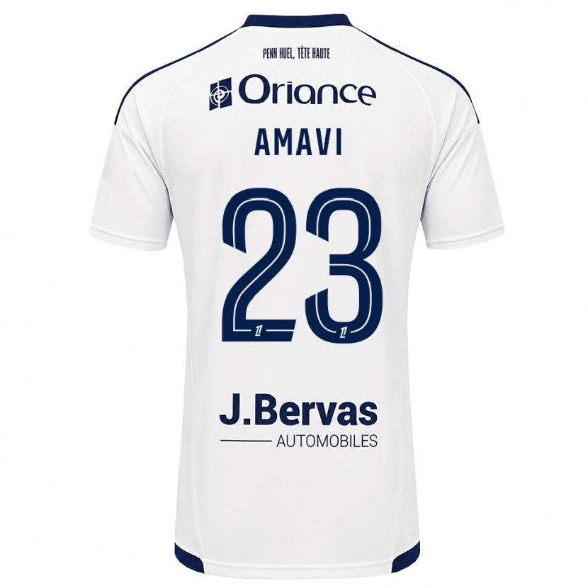 Danxen Børn Jordan Amavi #23 Marinehvid Udebane Spillertrøjer 2026/27 Trøje T-Shirt