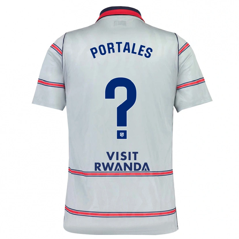 Danxen Børn Macarena Portales #0 Grå Rød Marineblå Tredje Sæt Spillertrøjer 2026/27 Trøje T-Shirt