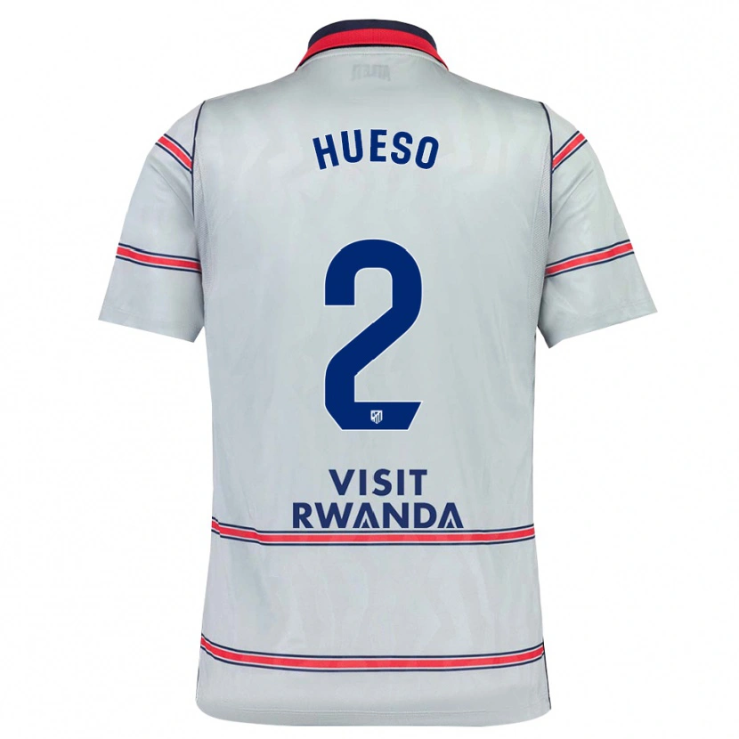 Danxen Børn Romeo Hueso #2 Grå Rød Marineblå Tredje Sæt Spillertrøjer 2026/27 Trøje T-Shirt