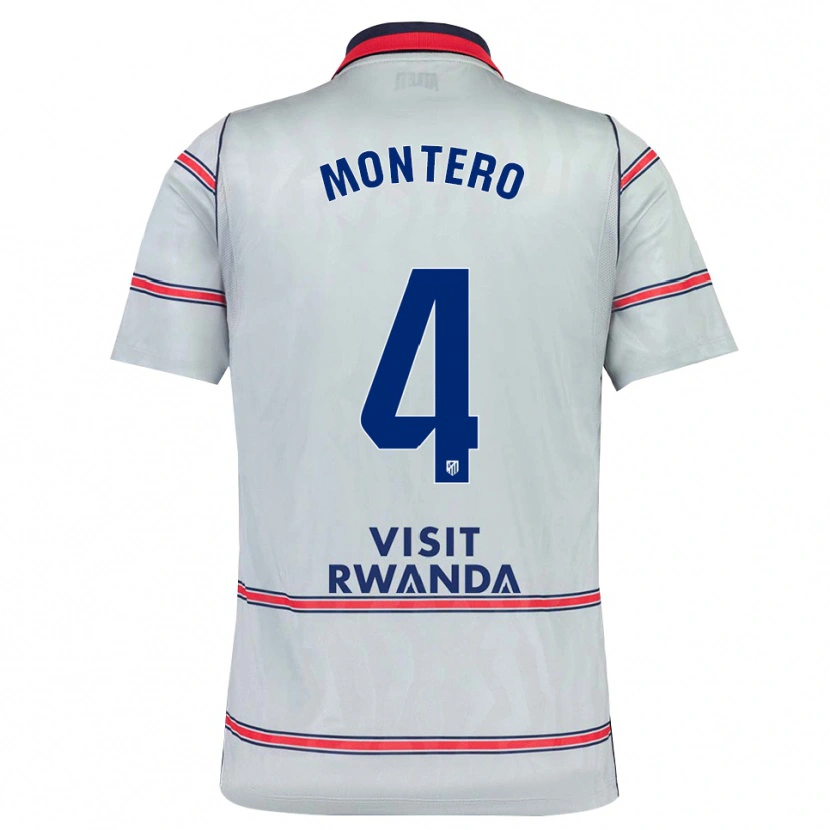 Danxen Børn Francisco Montero #4 Grå Rød Marineblå Tredje Sæt Spillertrøjer 2026/27 Trøje T-Shirt