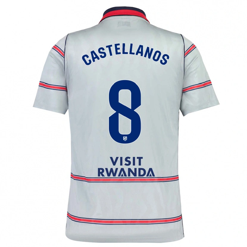 Danxen Børn Jorge Castellanos #8 Grå Rød Marineblå Tredje Sæt Spillertrøjer 2026/27 Trøje T-Shirt