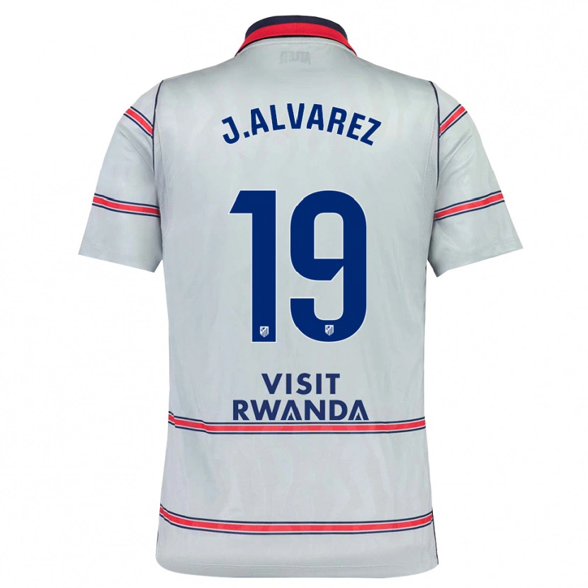 Danxen Børn Julián Alvarez #19 Grå Rød Marineblå Tredje Sæt Spillertrøjer 2026/27 Trøje T-Shirt