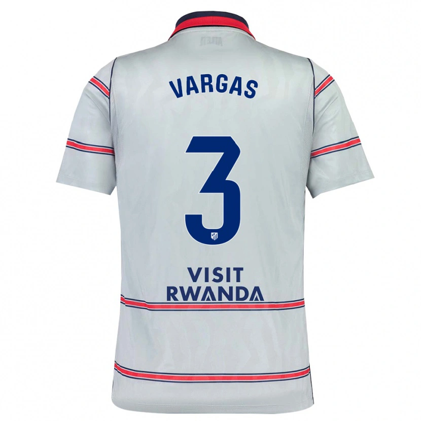 Danxen Børn Obed Vargas #3 Grå Rød Marineblå Tredje Sæt Spillertrøjer 2026/27 Trøje T-Shirt