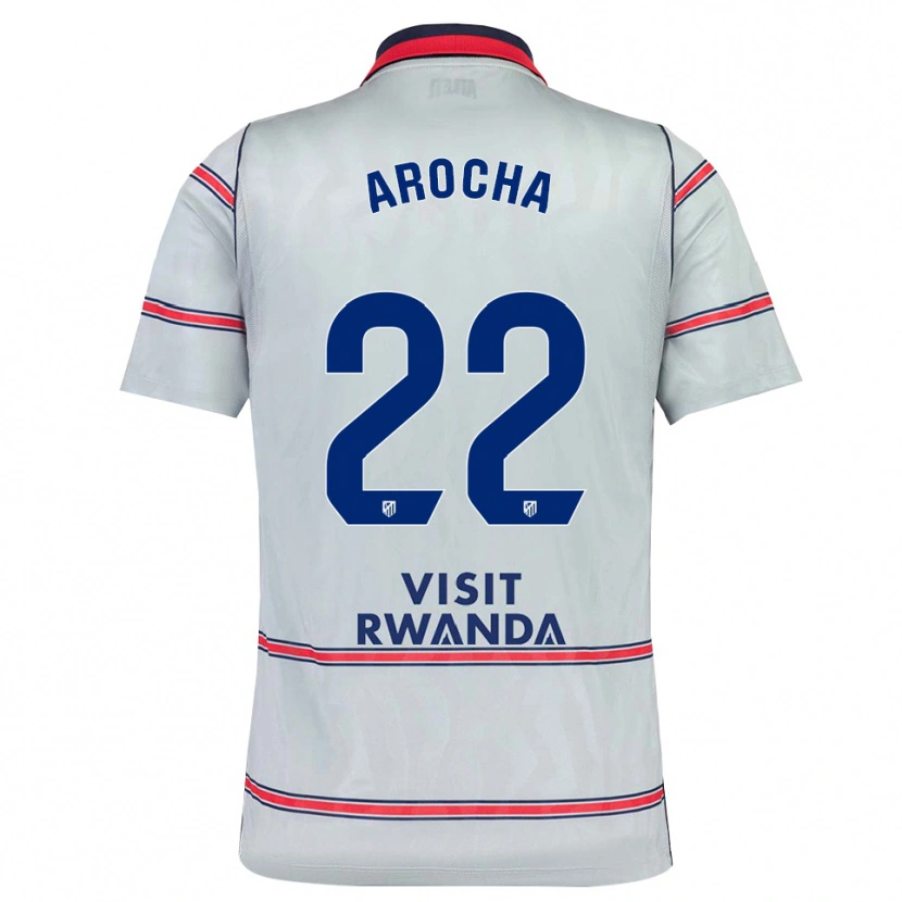 Danxen Børn Santi Arocha #22 Grå Rød Marineblå Tredje Sæt Spillertrøjer 2026/27 Trøje T-Shirt