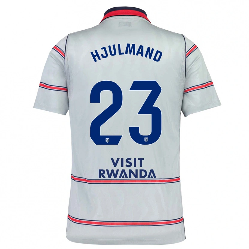 Danxen Børn Morten Hjulmand #23 Grå Rød Marineblå Tredje Sæt Spillertrøjer 2026/27 Trøje T-Shirt