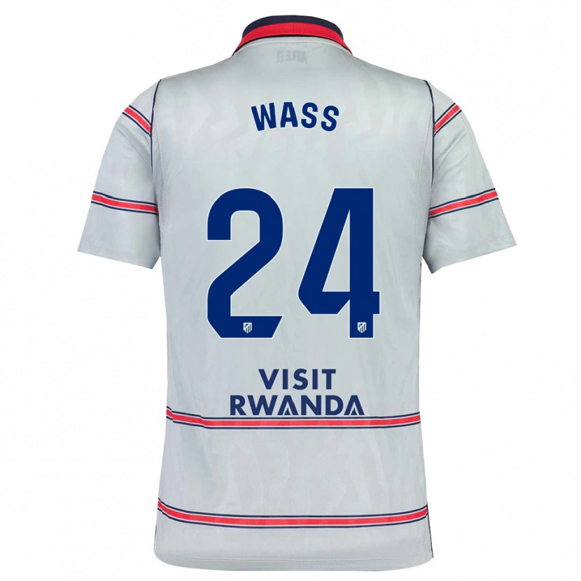 Danxen Børn Daniel Wass #24 Grå Rød Marineblå Tredje Sæt Spillertrøjer 2026/27 Trøje T-Shirt