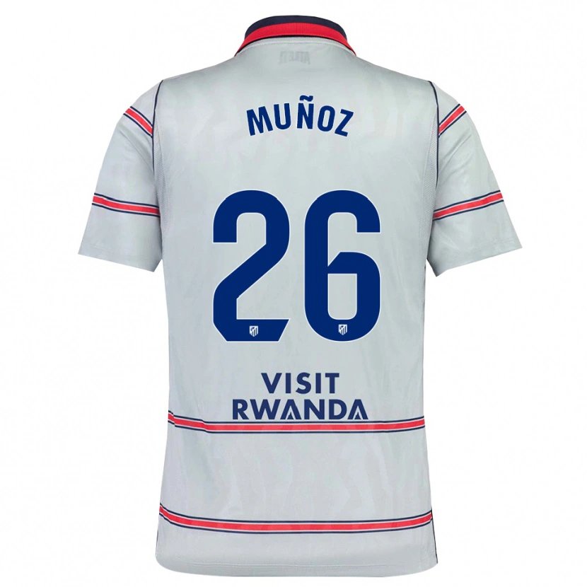 Danxen Børn Izan Muñoz #26 Grå Rød Marineblå Tredje Sæt Spillertrøjer 2026/27 Trøje T-Shirt