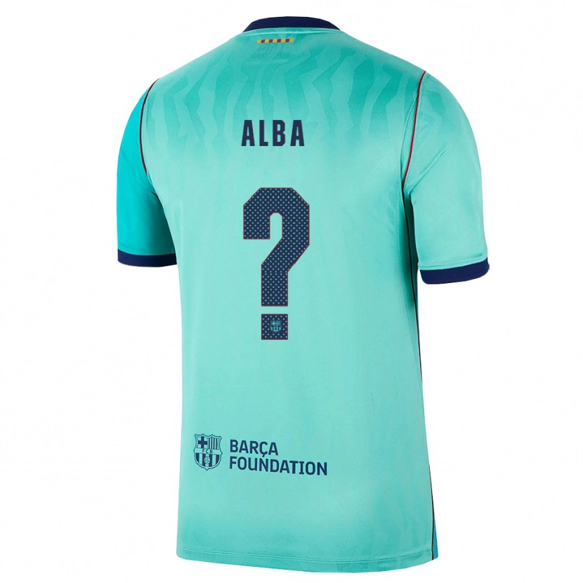 Danxen Børn Javi Alba #0 Aqua Mørk Turkis Kongeblå Tredje Sæt Spillertrøjer 2026/27 Trøje T-Shirt