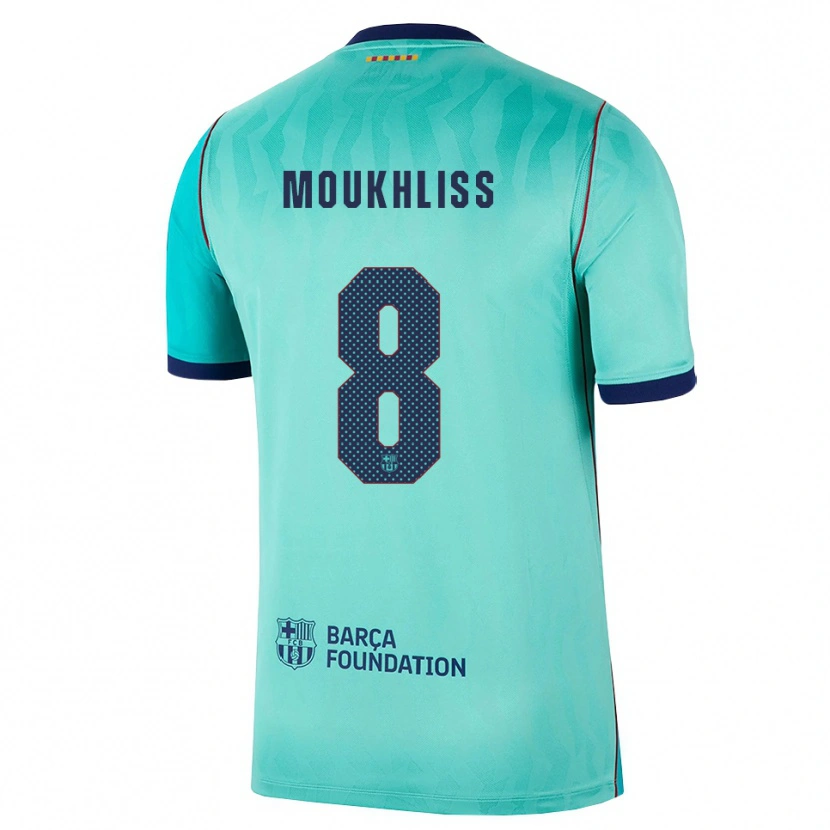 Danxen Børn Moha Moukhliss #8 Aqua Mørk Turkis Kongeblå Tredje Sæt Spillertrøjer 2026/27 Trøje T-Shirt