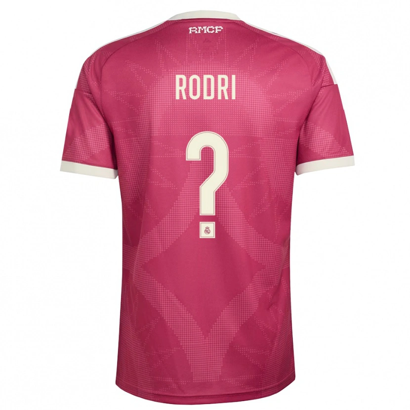 Danxen Børn Rodri #0 Bleg Violet Rød Hvid Tredje Sæt Spillertrøjer 2026/27 Trøje T-Shirt