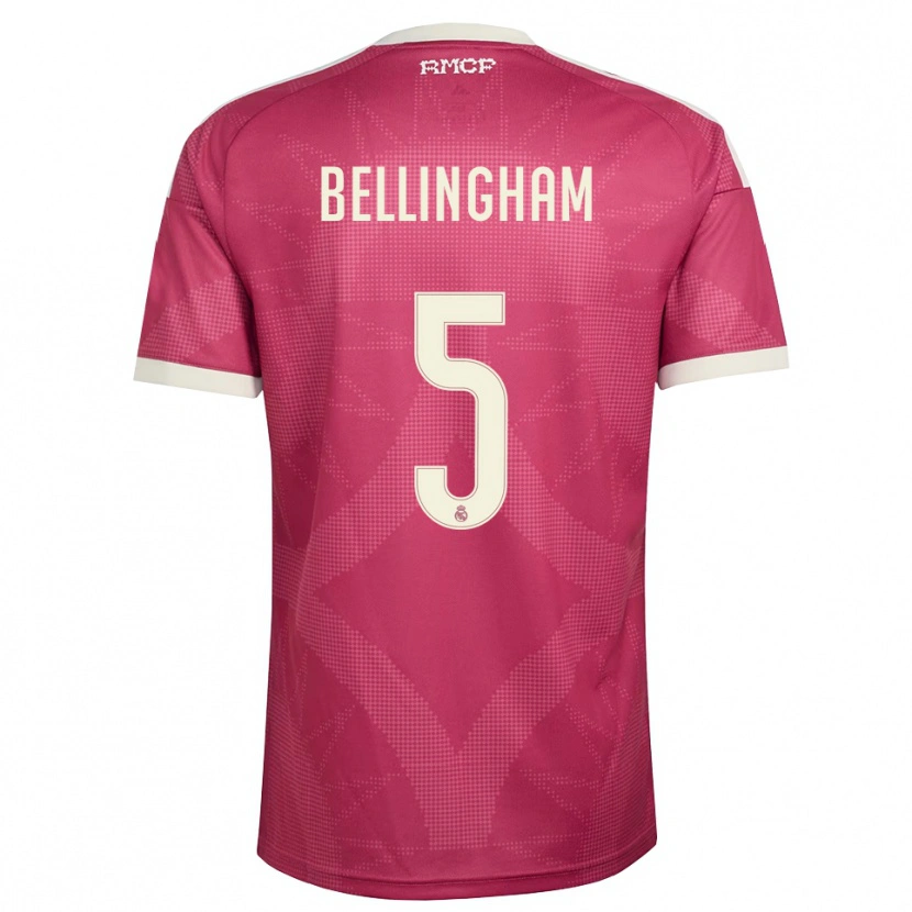 Danxen Børn Jude Bellingham #5 Bleg Violet Rød Hvid Tredje Sæt Spillertrøjer 2026/27 Trøje T-Shirt