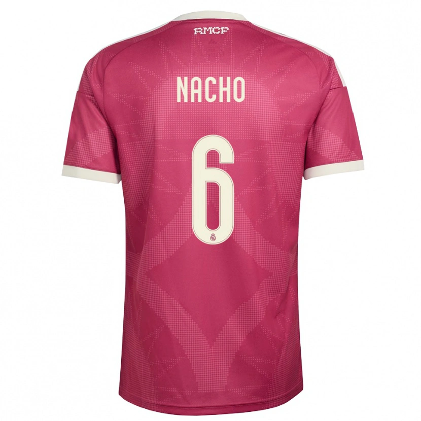 Danxen Børn Nacho Fernandez #6 Bleg Violet Rød Hvid Tredje Sæt Spillertrøjer 2026/27 Trøje T-Shirt