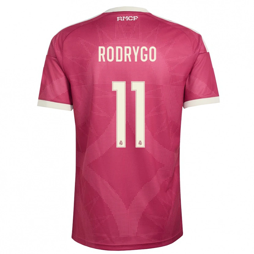 Danxen Børn Rodrygo Silva De Goes #11 Bleg Violet Rød Hvid Tredje Sæt Spillertrøjer 2026/27 Trøje T-Shirt