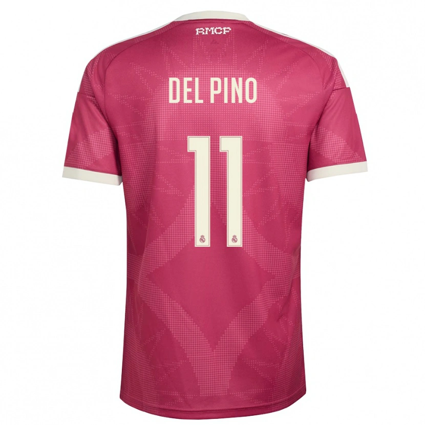 Danxen Børn Santiago Del Pino #11 Bleg Violet Rød Hvid Tredje Sæt Spillertrøjer 2026/27 Trøje T-Shirt