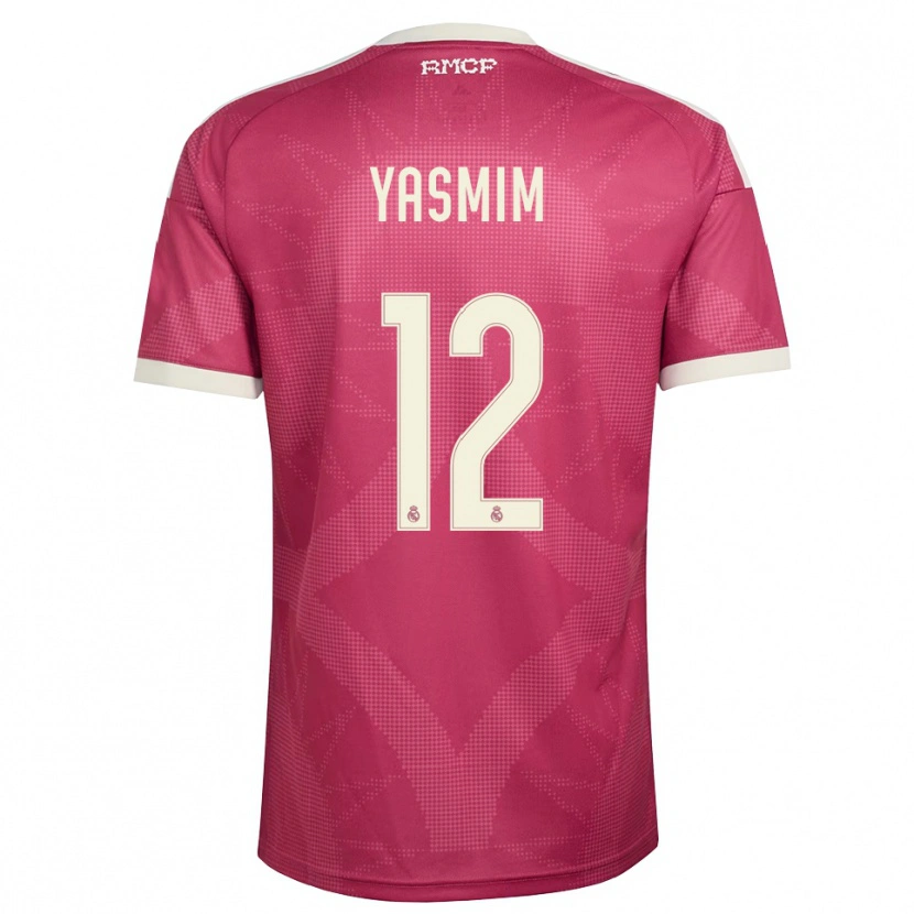 Danxen Børn Yasmim Assis Ribeiro #12 Bleg Violet Rød Hvid Tredje Sæt Spillertrøjer 2026/27 Trøje T-Shirt