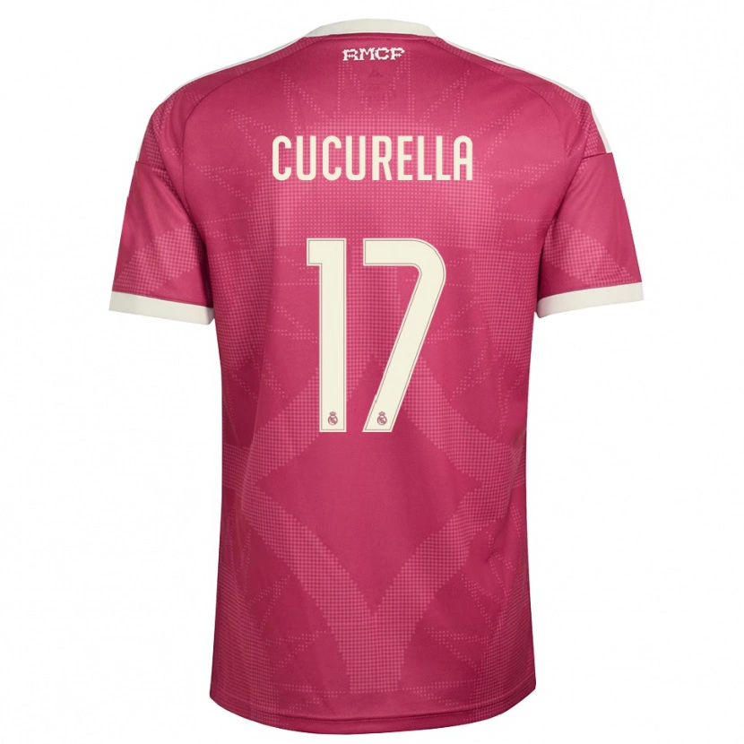 Danxen Børn Marc Cucurella #17 Bleg Violet Rød Hvid Tredje Sæt Spillertrøjer 2026/27 Trøje T-Shirt
