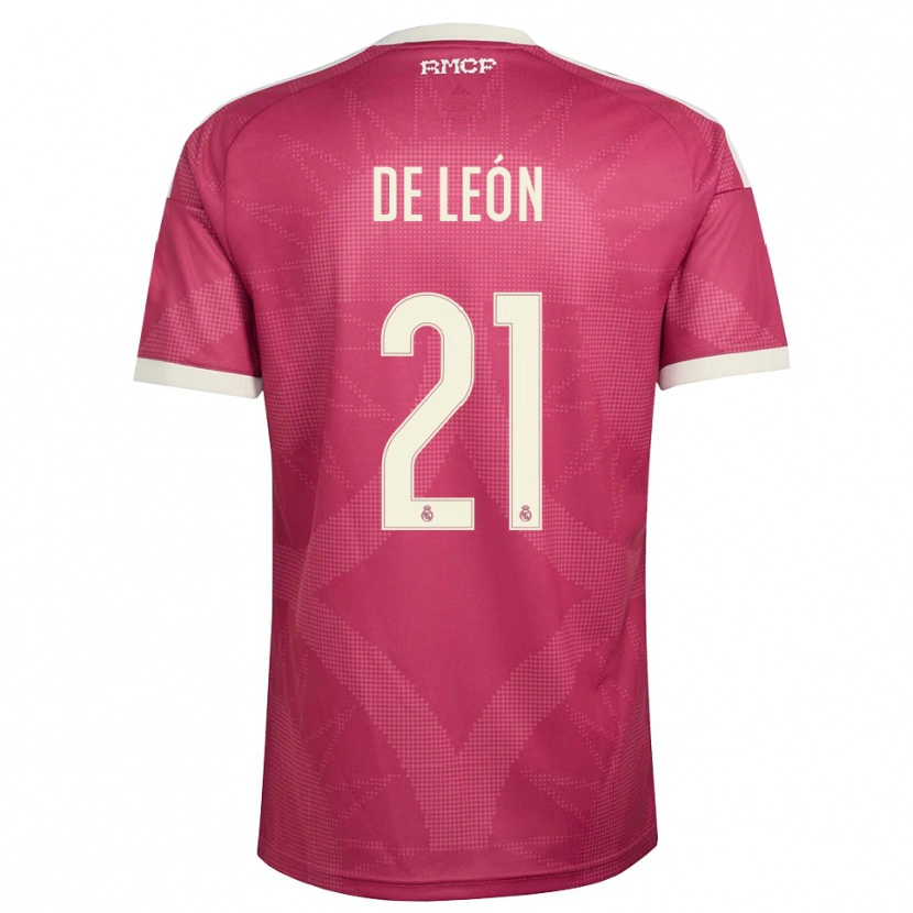 Danxen Børn Jeremy De León #21 Bleg Violet Rød Hvid Tredje Sæt Spillertrøjer 2026/27 Trøje T-Shirt