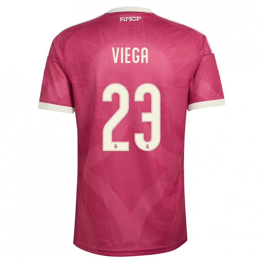 Danxen Børn Marcos Viega #23 Bleg Violet Rød Hvid Tredje Sæt Spillertrøjer 2026/27 Trøje T-Shirt