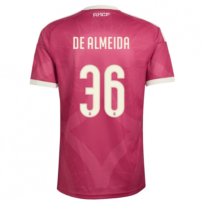 Danxen Børn Paulo De Almeida #36 Bleg Violet Rød Hvid Tredje Sæt Spillertrøjer 2026/27 Trøje T-Shirt