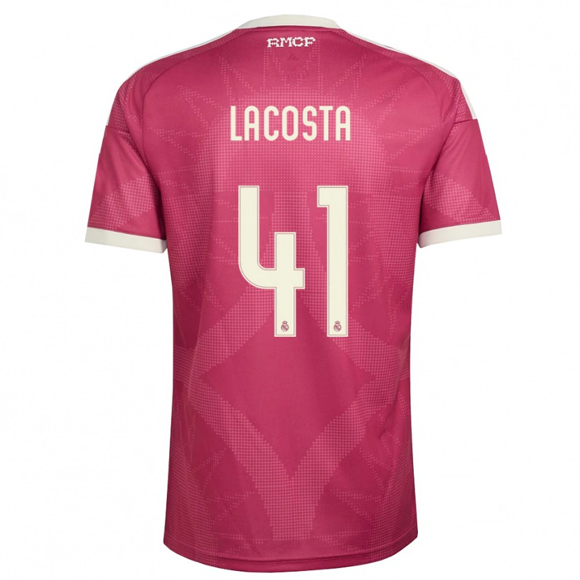 Danxen Børn Diego Lacosta #41 Bleg Violet Rød Hvid Tredje Sæt Spillertrøjer 2026/27 Trøje T-Shirt