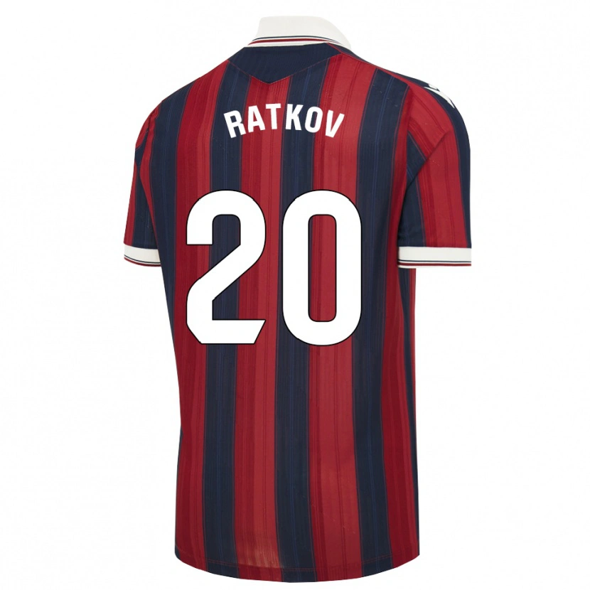 Danxen Børn Petar Ratkov #20 Midnatsblå Rød Hjemmebane Spillertrøjer 2026/27 Trøje T-Shirt