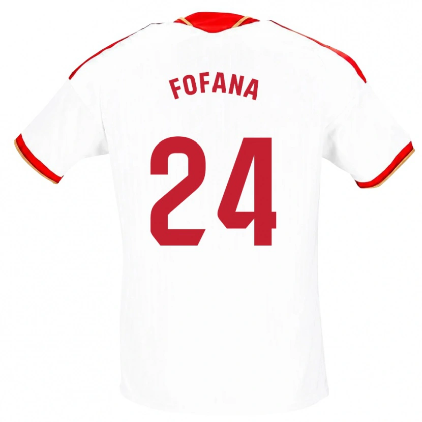 Danxen Børn Youssouf Fofana #24 Hvid Rød Hjemmebane Spillertrøjer 2026/27 Trøje T-Shirt
