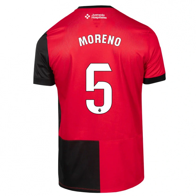 Danxen Børn Alberto Moreno #5 Sort Rød Hvid Hjemmebane Spillertrøjer 2026/27 Trøje T-Shirt