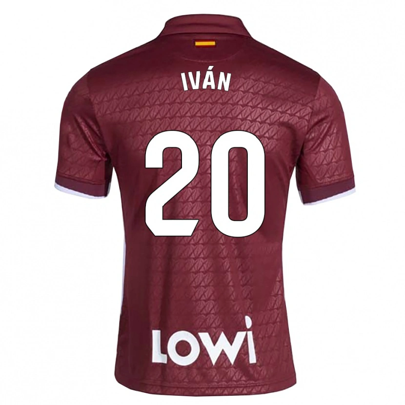 Danxen Børn Iván Azón #20 Mørkerød Hvid Udebane Spillertrøjer 2026/27 Trøje T-Shirt