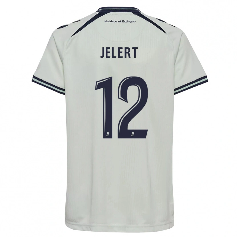 Danxen Børn Elias Jelert #12 Midnatsblå Hvid Udebane Spillertrøjer 2026/27 Trøje T-Shirt