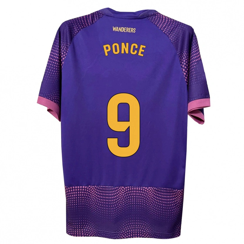 Danxen Mænd Ezequiel Ponce #9 Lilla Hvid Pink Udebane Spillertrøjer 2026/27 Trøje T-Shirt