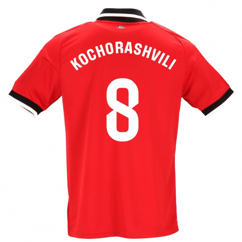 Danxen Mænd Giorgi Kochorashvili #8 Sort Hvid Rød Udebane Spillertrøjer 2026/27 Trøje T-Shirt