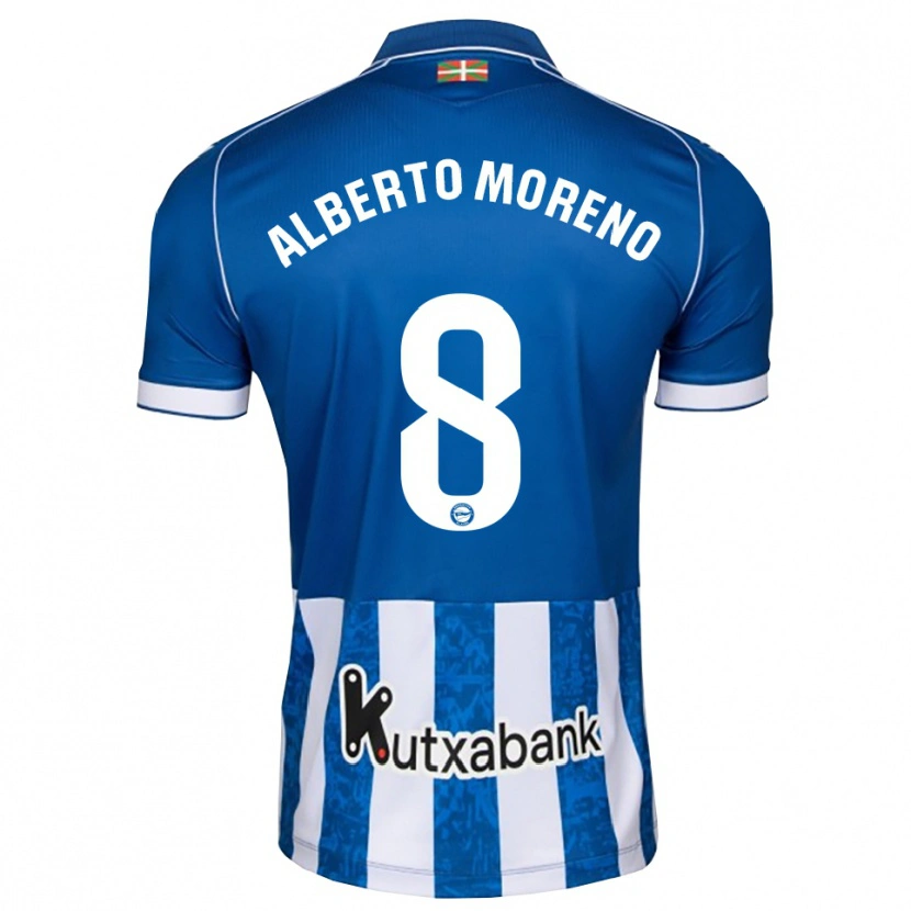 Danxen Mænd Alberto Moreno #8 Blå Hvid Sort Hjemmebane Spillertrøjer 2026/27 Trøje T-Shirt