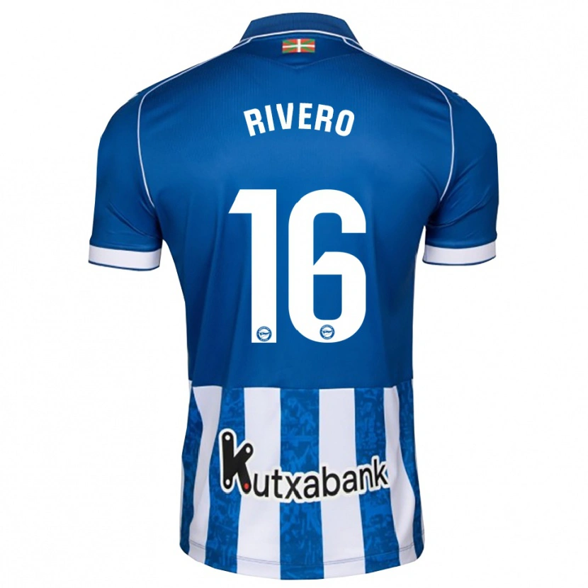 Danxen Mænd Almudena Rivero #16 Blå Hvid Sort Hjemmebane Spillertrøjer 2026/27 Trøje T-Shirt