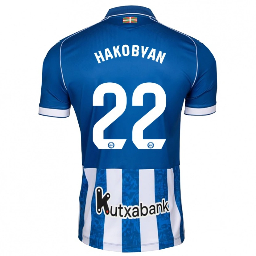 Danxen Mænd Andranik Hakobyan #22 Blå Hvid Sort Hjemmebane Spillertrøjer 2026/27 Trøje T-Shirt