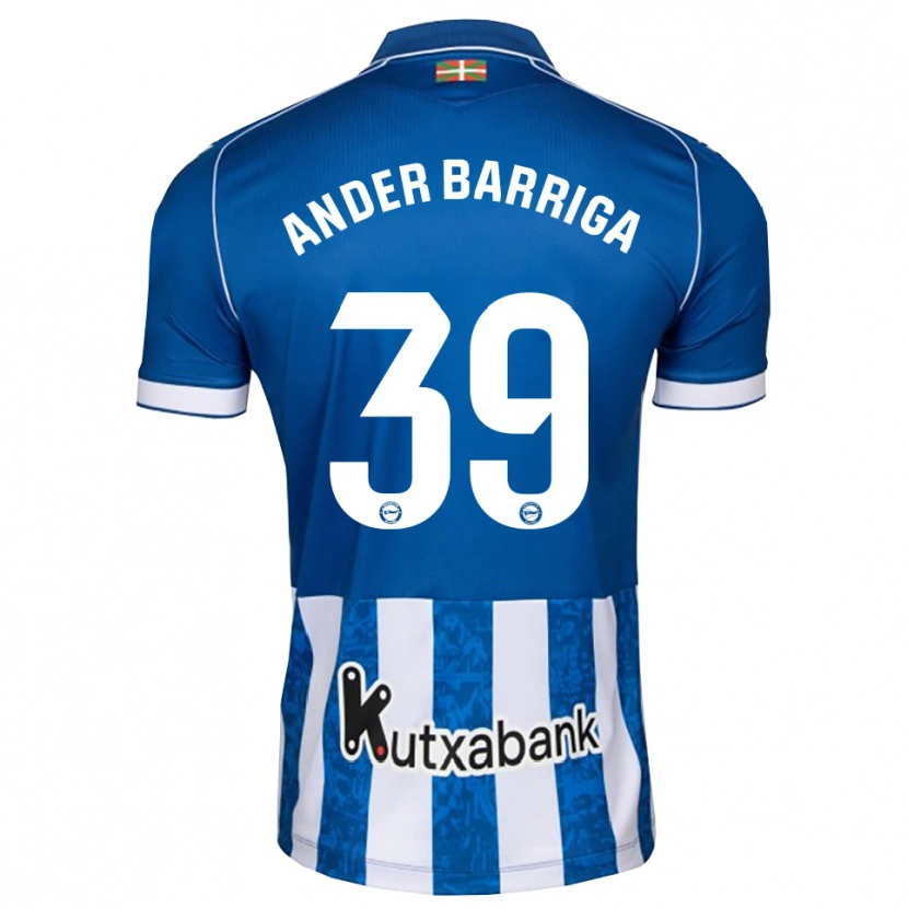 Danxen Mænd Jon Ander Barriga #39 Blå Hvid Sort Hjemmebane Spillertrøjer 2026/27 Trøje T-Shirt