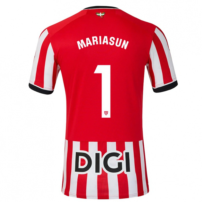 Danxen Mænd María Asunción Quiñones Goikoetxea #1 Rød Sort Hvid Hjemmebane Spillertrøjer 2026/27 Trøje T-Shirt