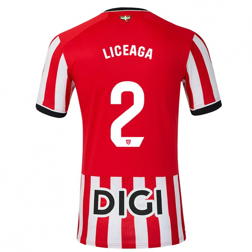 Danxen Mænd Urko Liceaga #2 Rød Sort Hvid Hjemmebane Spillertrøjer 2026/27 Trøje T-Shirt