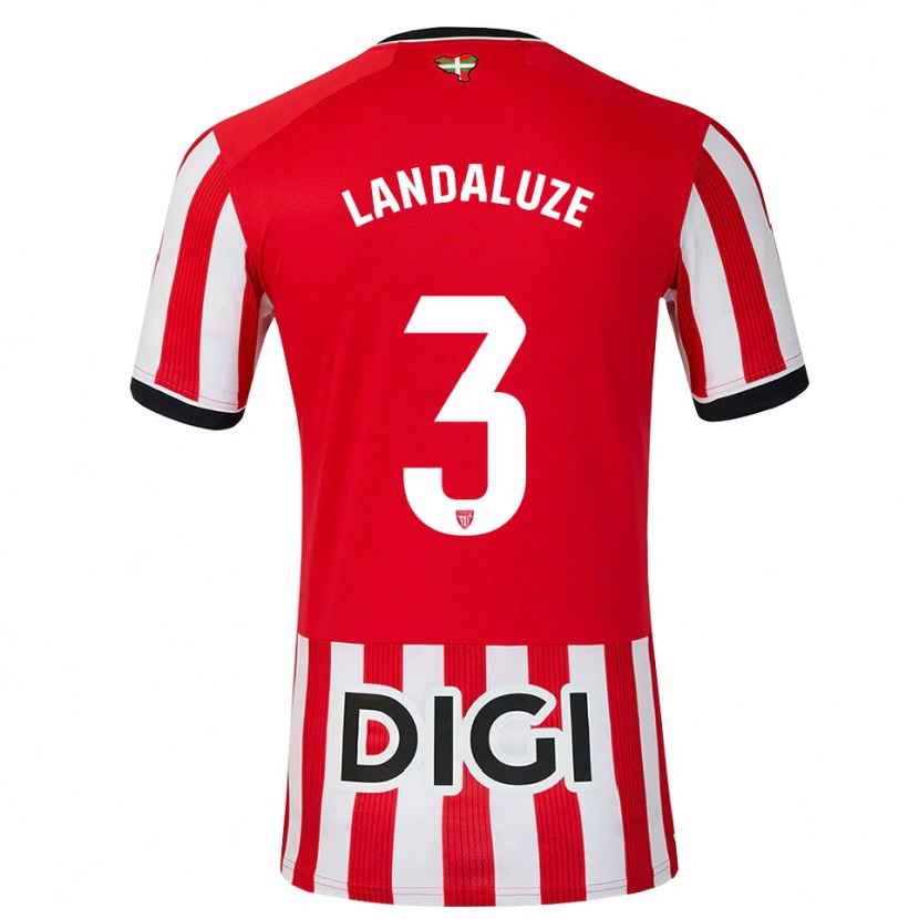 Danxen Mænd Naia Landaluze Marquínez #3 Rød Sort Hvid Hjemmebane Spillertrøjer 2026/27 Trøje T-Shirt