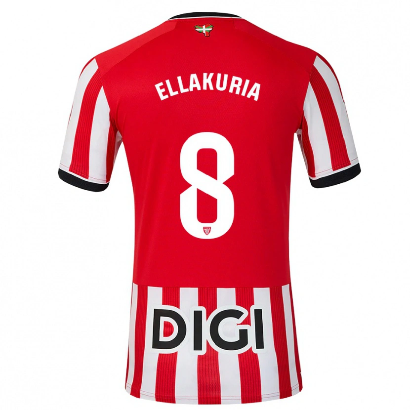 Danxen Mænd Eneko Ellakuria #8 Rød Sort Hvid Hjemmebane Spillertrøjer 2026/27 Trøje T-Shirt