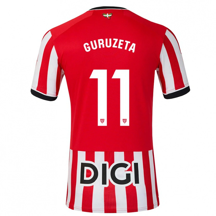 Danxen Mænd Gorka Guruzeta #11 Rød Sort Hvid Hjemmebane Spillertrøjer 2026/27 Trøje T-Shirt