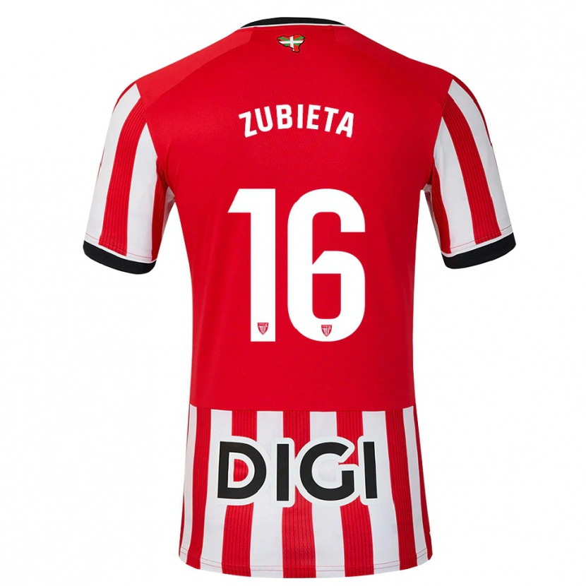 Danxen Mænd Maite Zubieta Arambarri #16 Rød Sort Hvid Hjemmebane Spillertrøjer 2026/27 Trøje T-Shirt