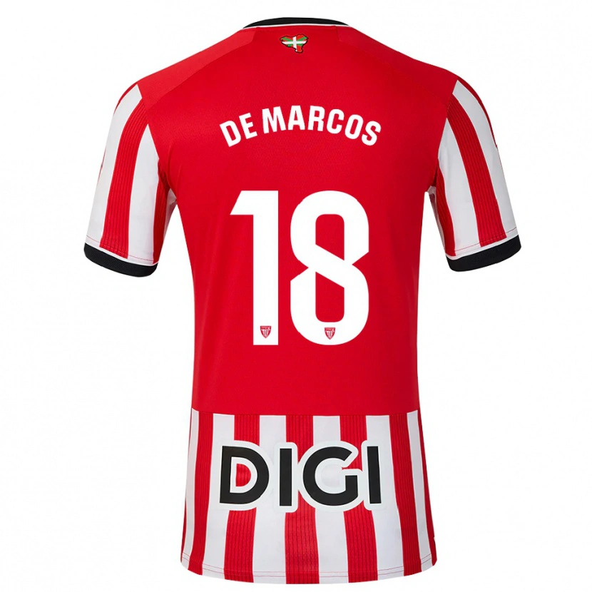 Danxen Mænd Oscar De Marcos #18 Rød Sort Hvid Hjemmebane Spillertrøjer 2026/27 Trøje T-Shirt