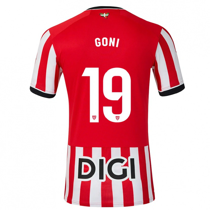 Danxen Mænd Marcos Goñi #19 Rød Sort Hvid Hjemmebane Spillertrøjer 2026/27 Trøje T-Shirt
