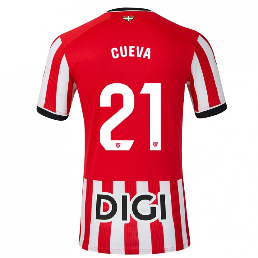 Danxen Mænd Oier Cueva #21 Rød Sort Hvid Hjemmebane Spillertrøjer 2026/27 Trøje T-Shirt