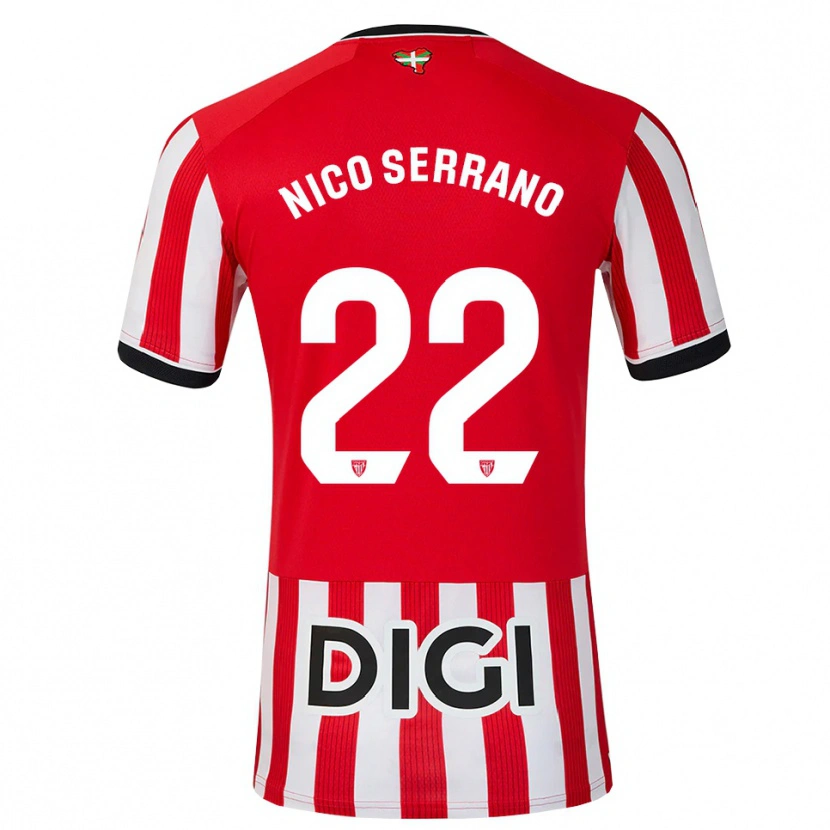 Danxen Mænd Nico Serrano #22 Rød Sort Hvid Hjemmebane Spillertrøjer 2026/27 Trøje T-Shirt